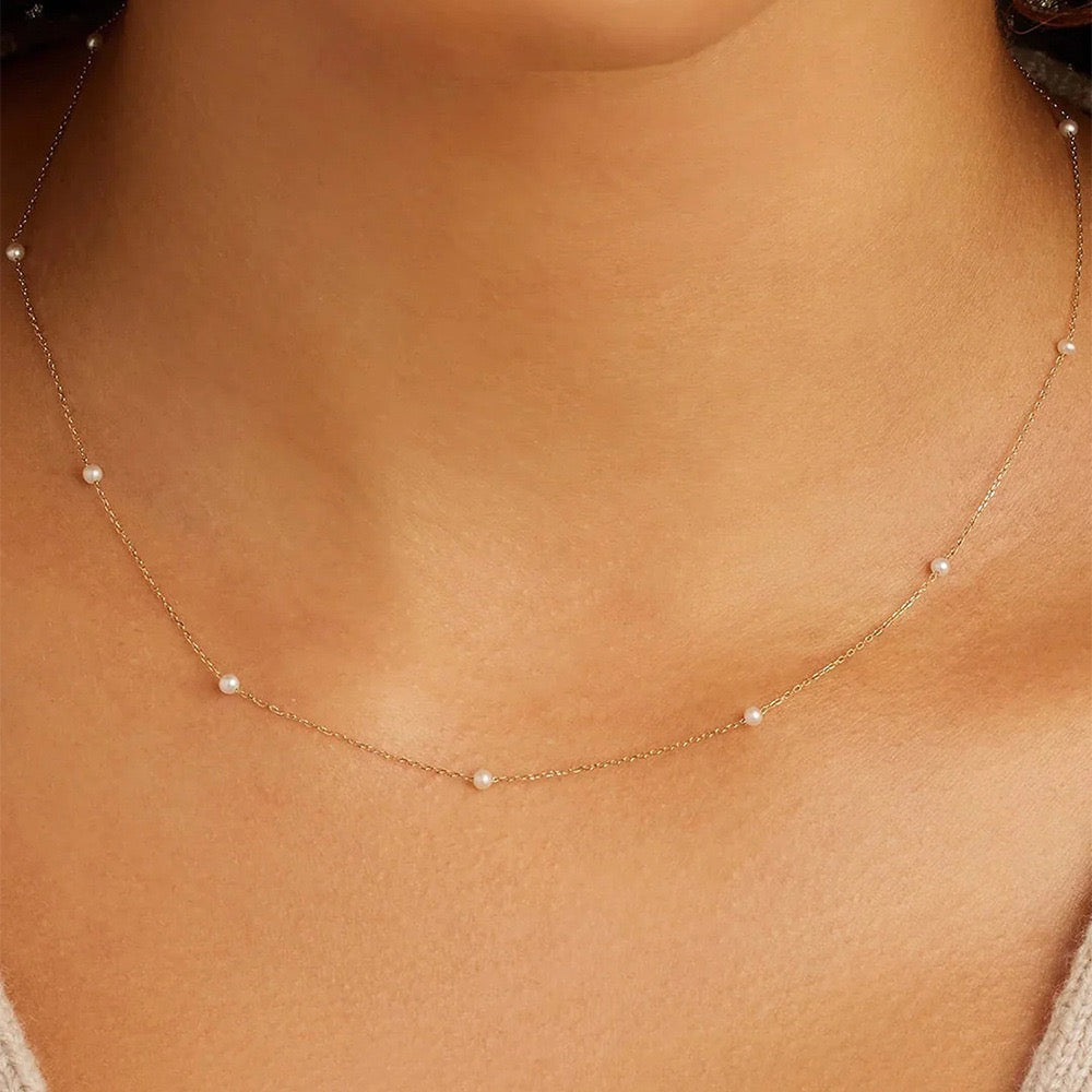 Snow Pearl Chain Necklace
