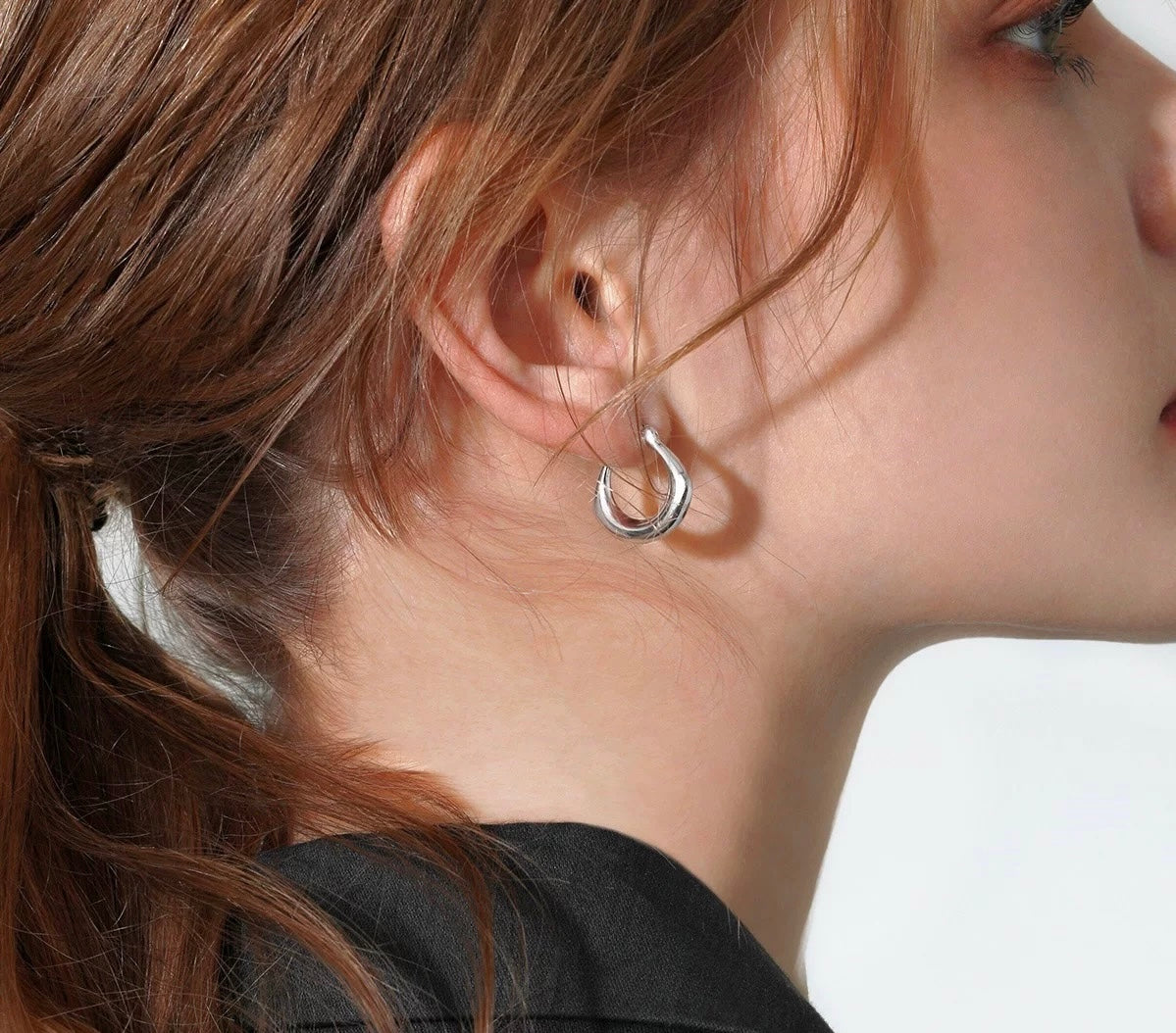 Moon Hoops Earrings