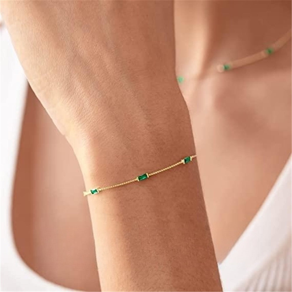 Wind Green Zircon Bracelet