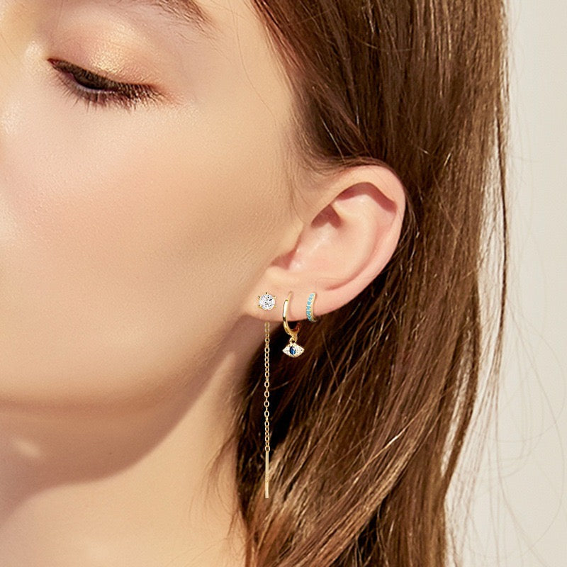 Shimmering Evil Eye Earrings
