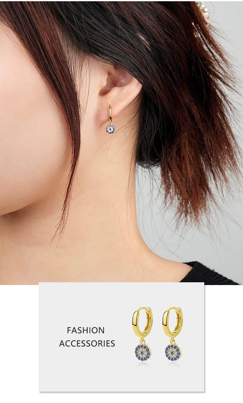 Blue Evil Eyes Earrings