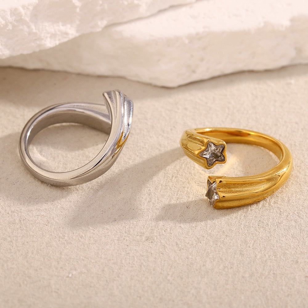 Five-Point Star Open Ring