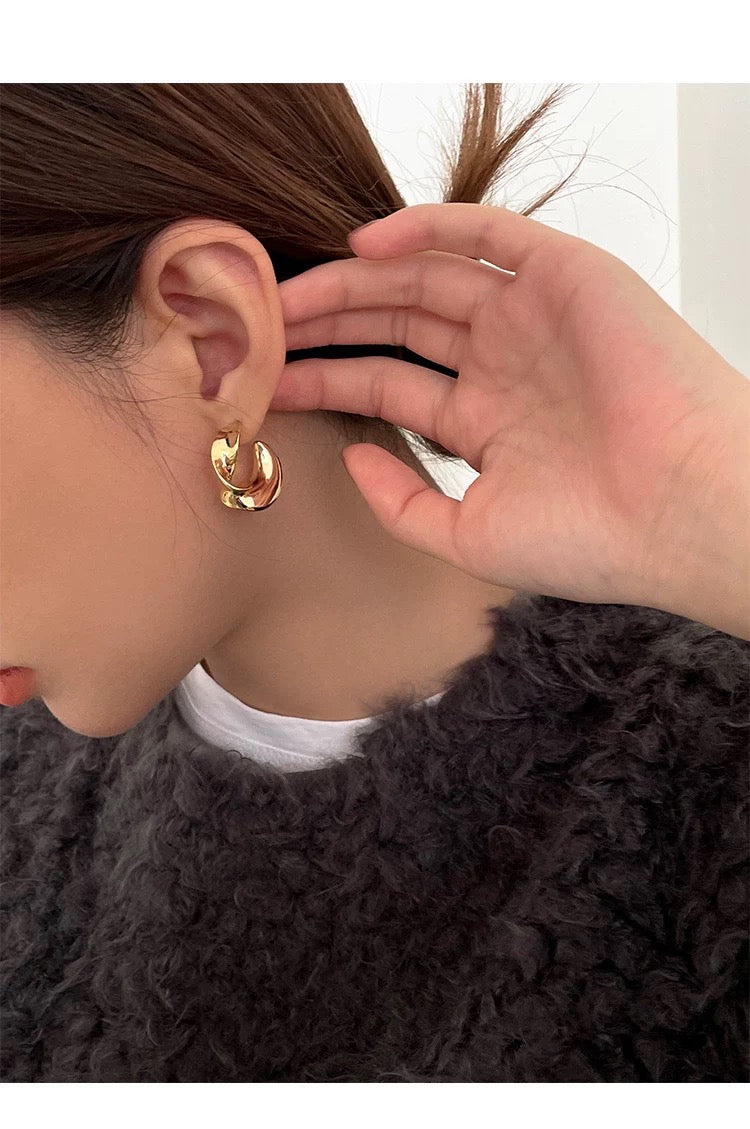 Golden Glossy Earrings