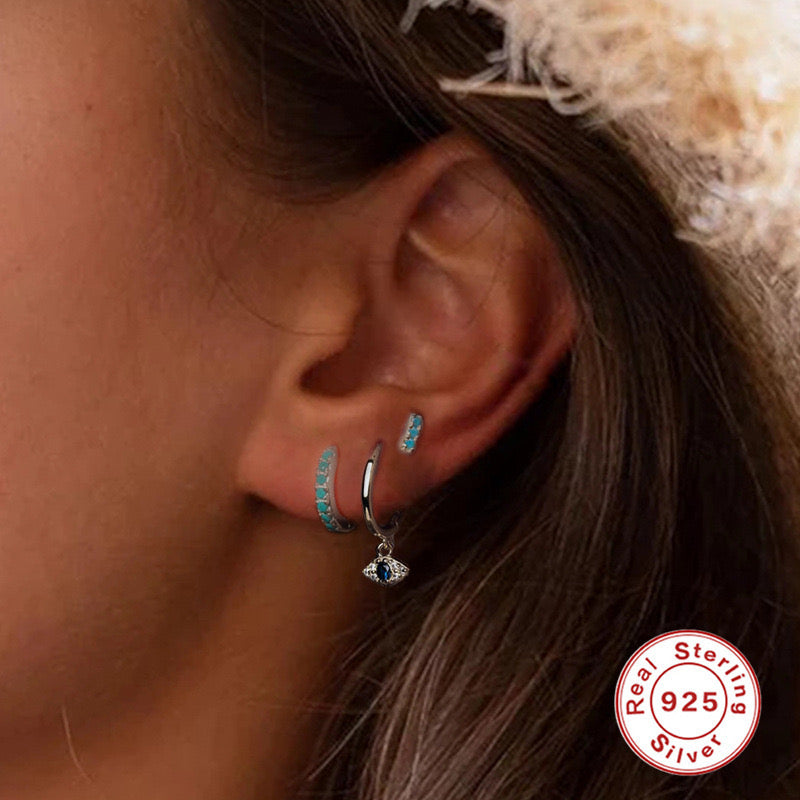 Shimmering Evil Eye Earrings