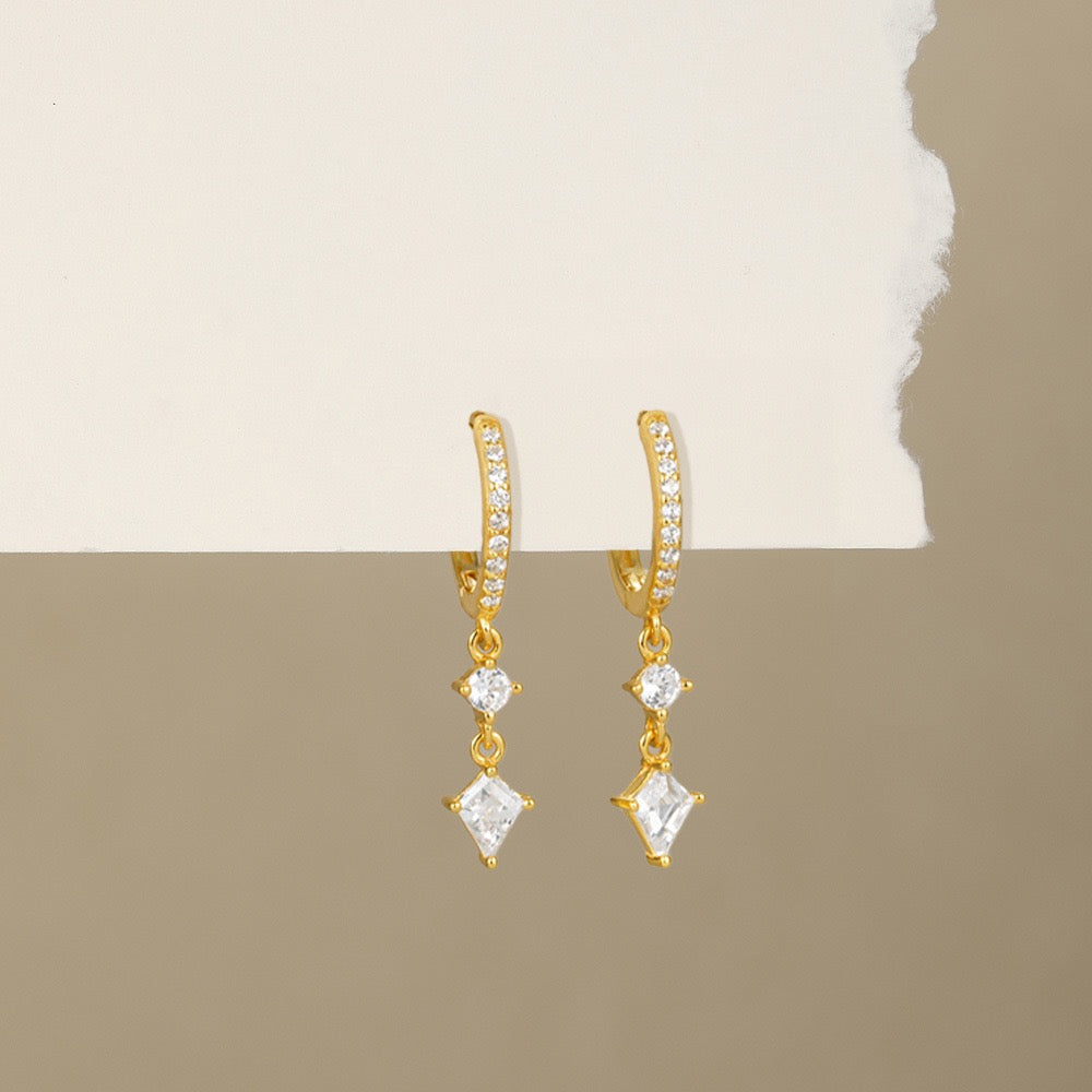 Crystal Drop Hoop Earrings