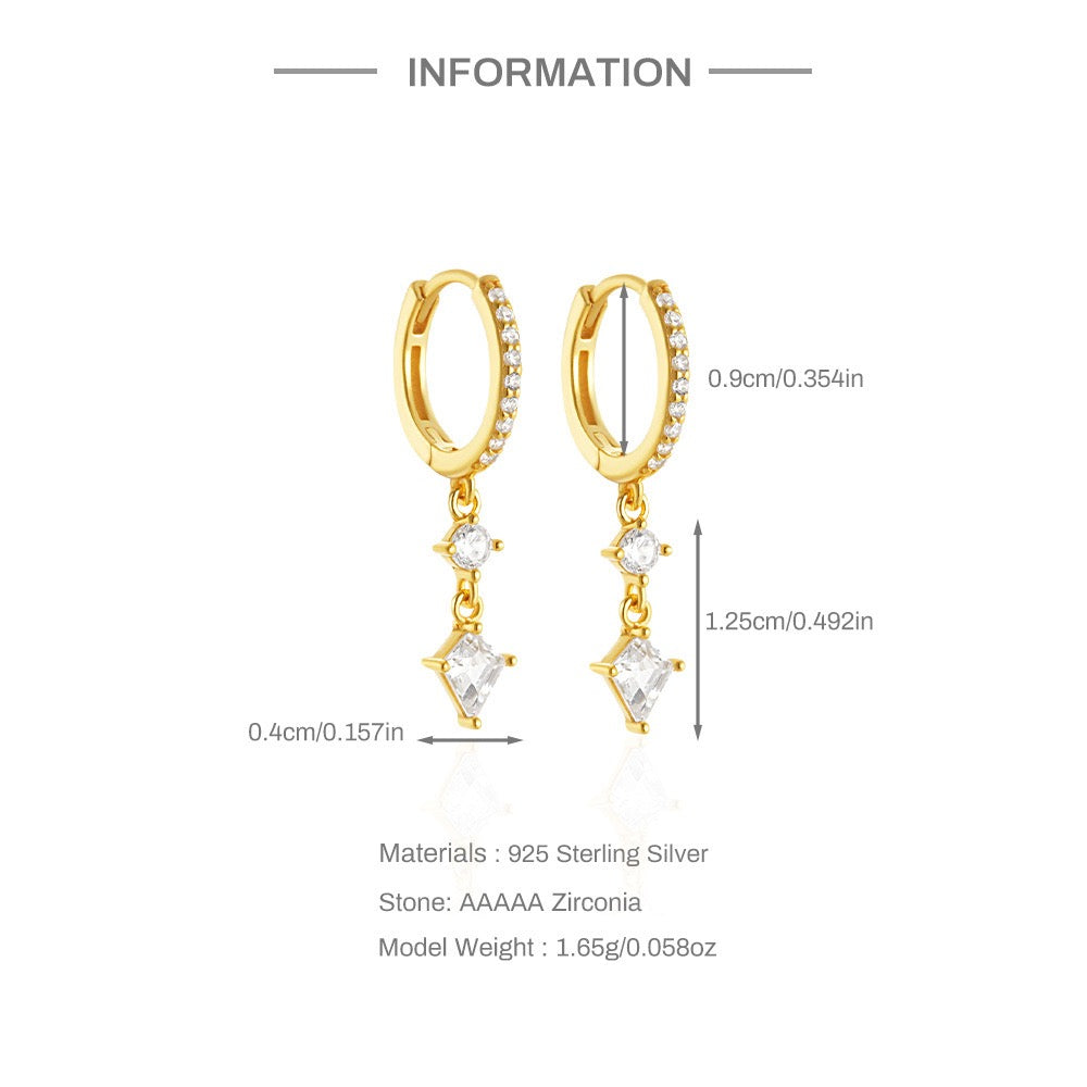 Crystal Drop Hoop Earrings