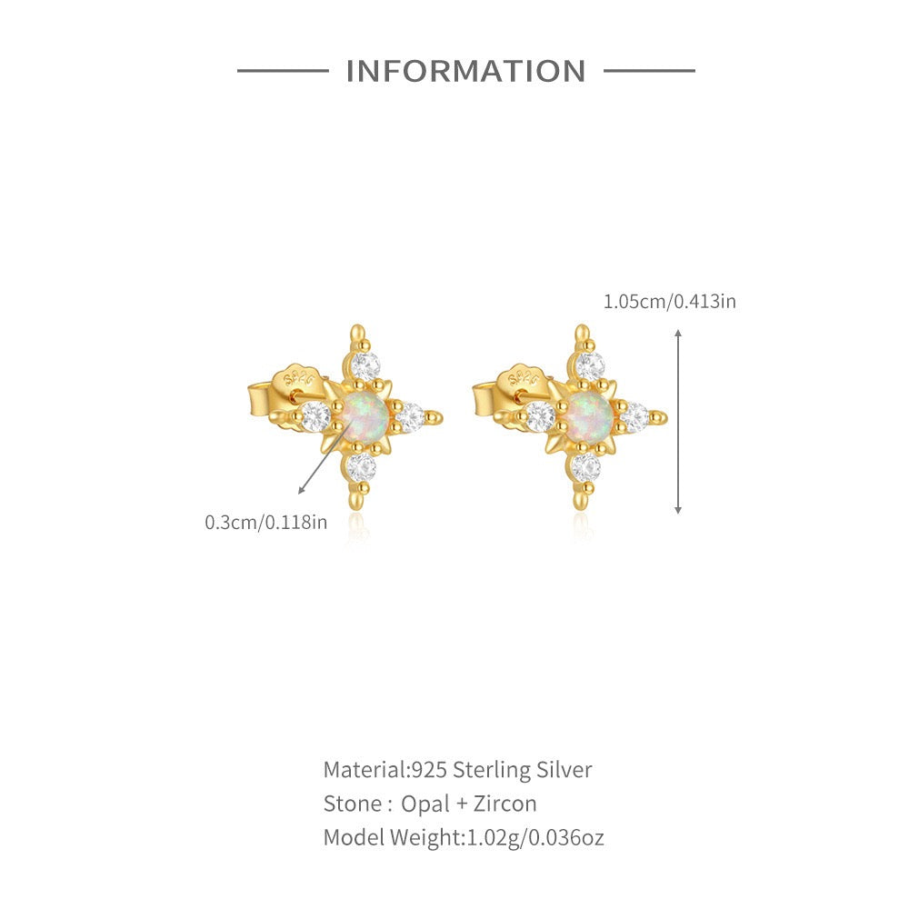 Opal Star Earrings