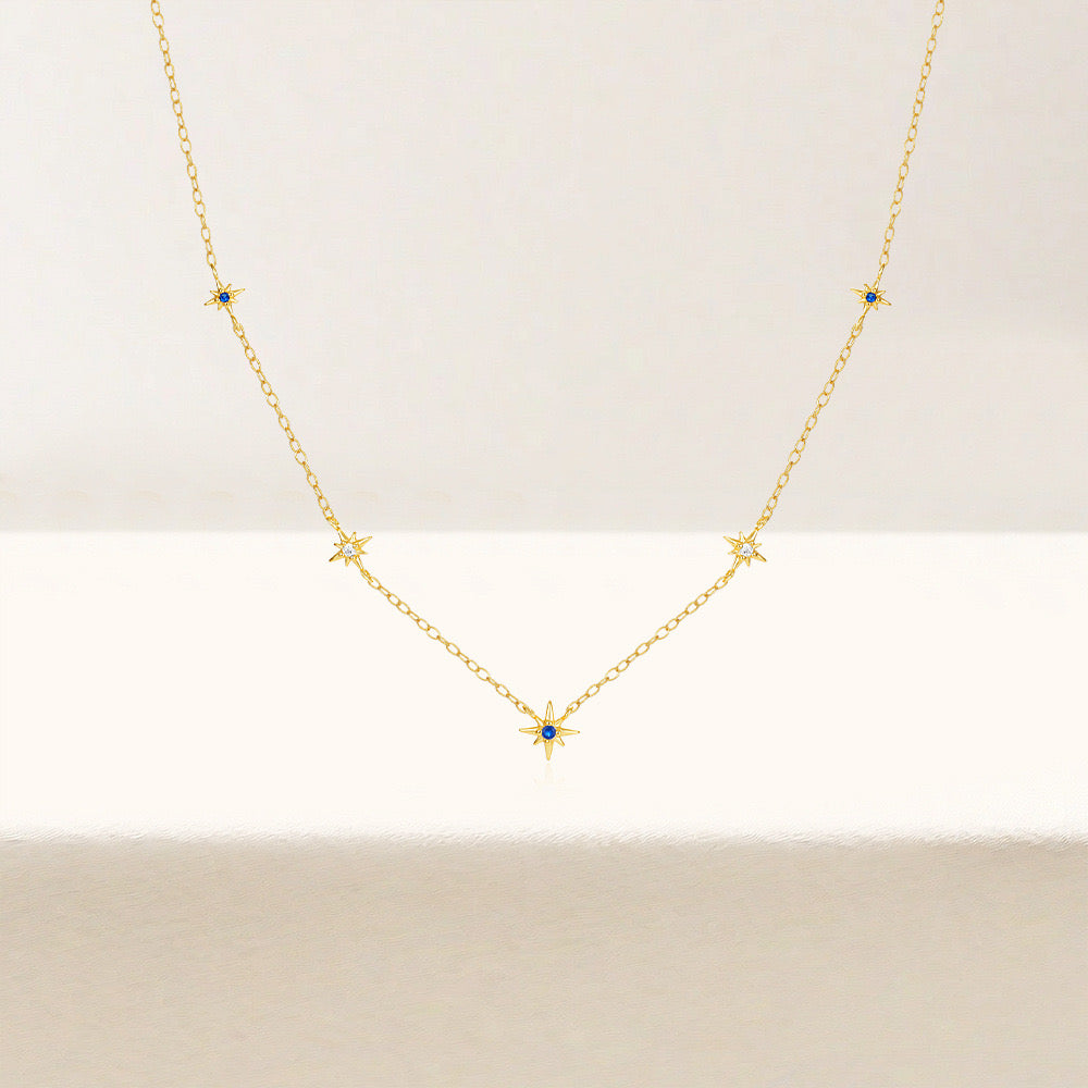 Twomoon Eight Awn star Necklace