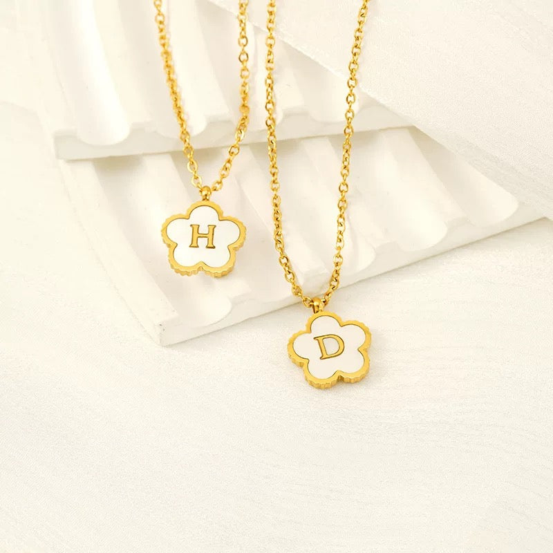 Letter Flower Necklace