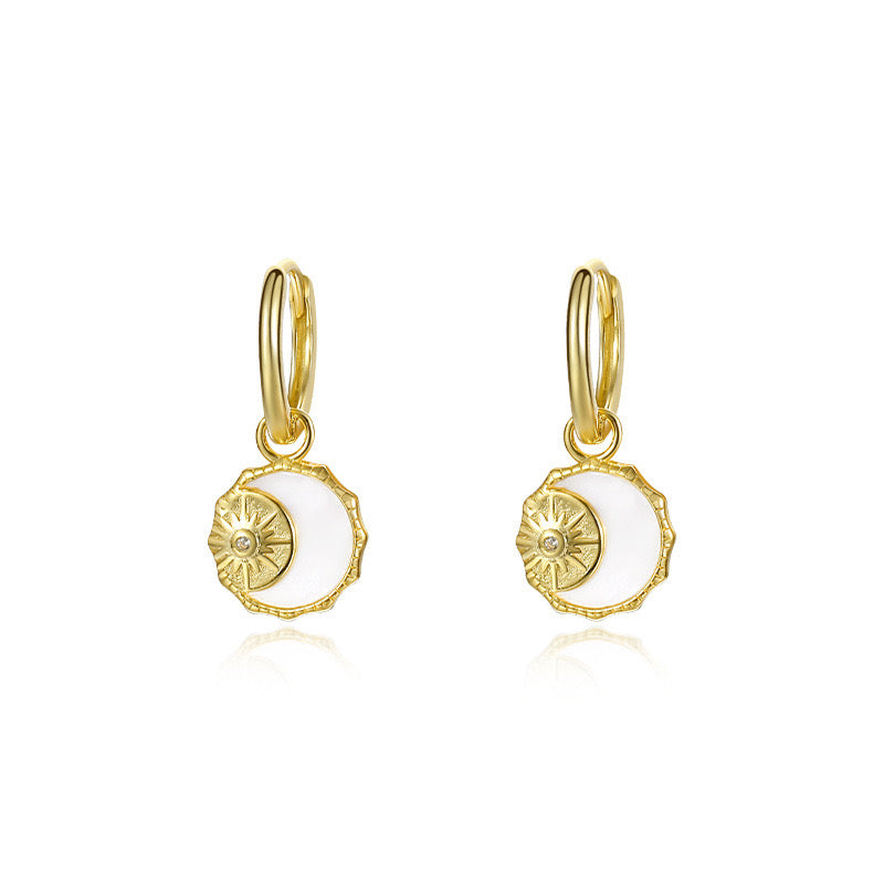 Golden Sunburst Hoop Earrings