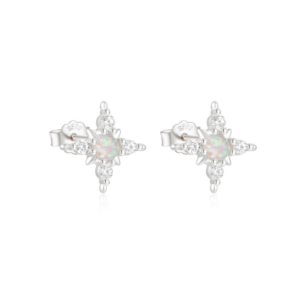 Opal Star Earrings