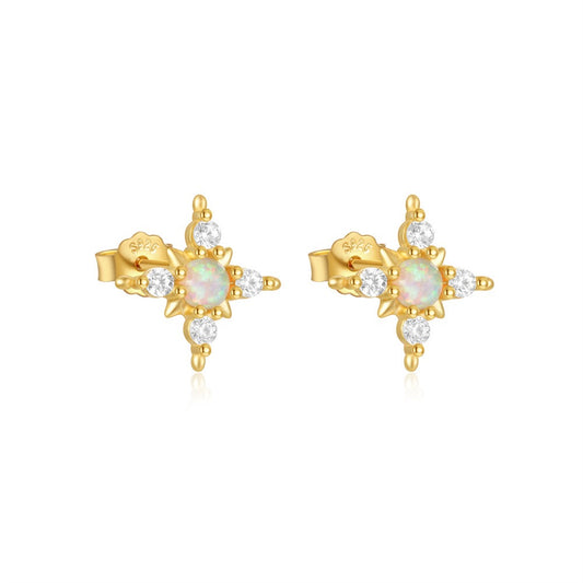 Opal Star Earrings