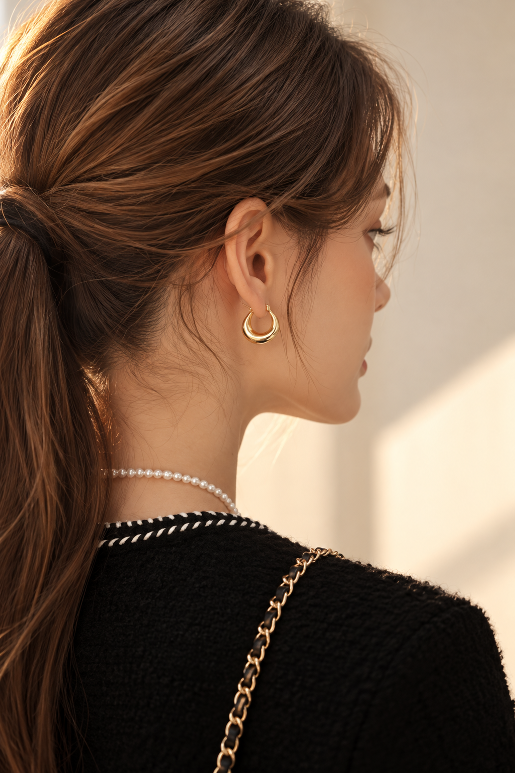 Moon Hoops Earrings