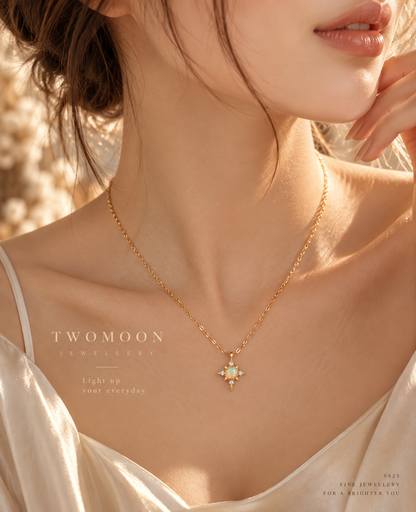 Opal Star Necklace