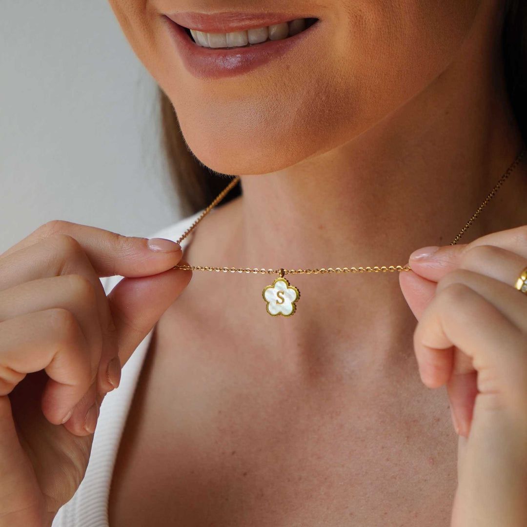 Letter Flower Necklace