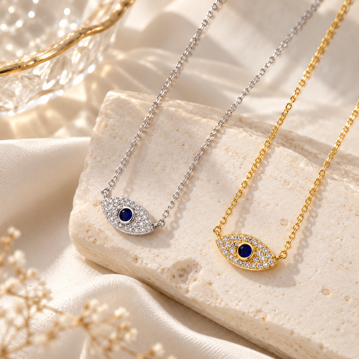 Sapphire Evil Eye Necklace