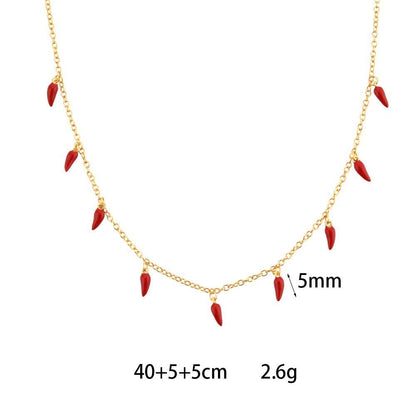 Chilli Pepper Charms Necklace