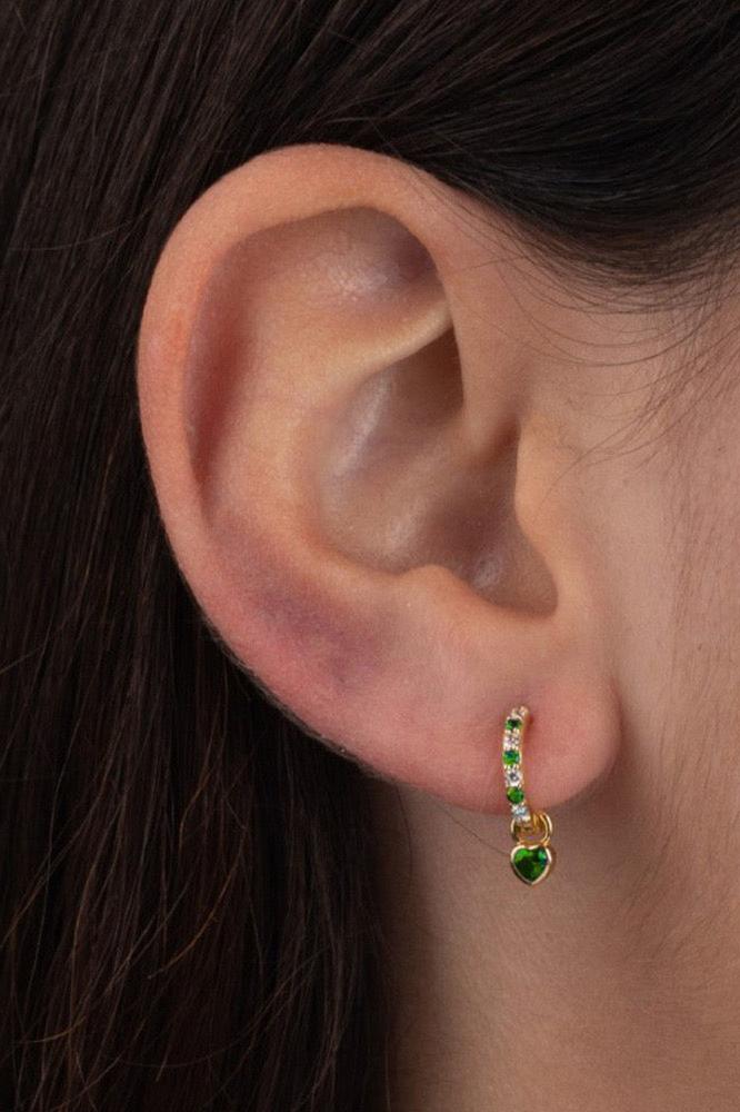 Green Heart Earrings