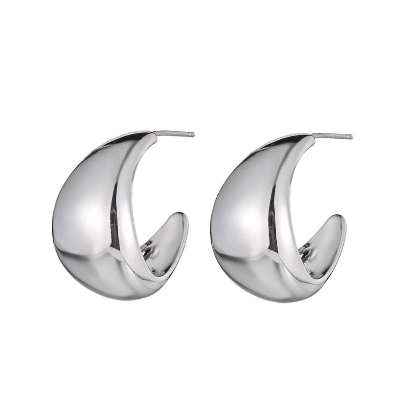 Moon Hoop Earrings