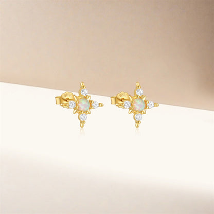 Opal Star Earrings