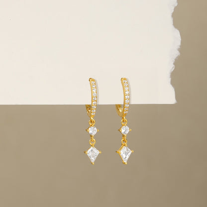 Crystal Drop Hoop Earrings