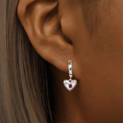 Crystal Pink Love Heart Earrings