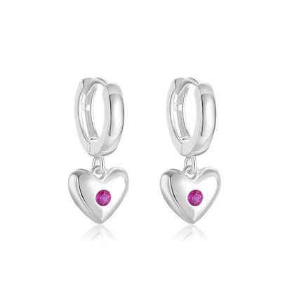 Crystal Pink Love Heart Earrings