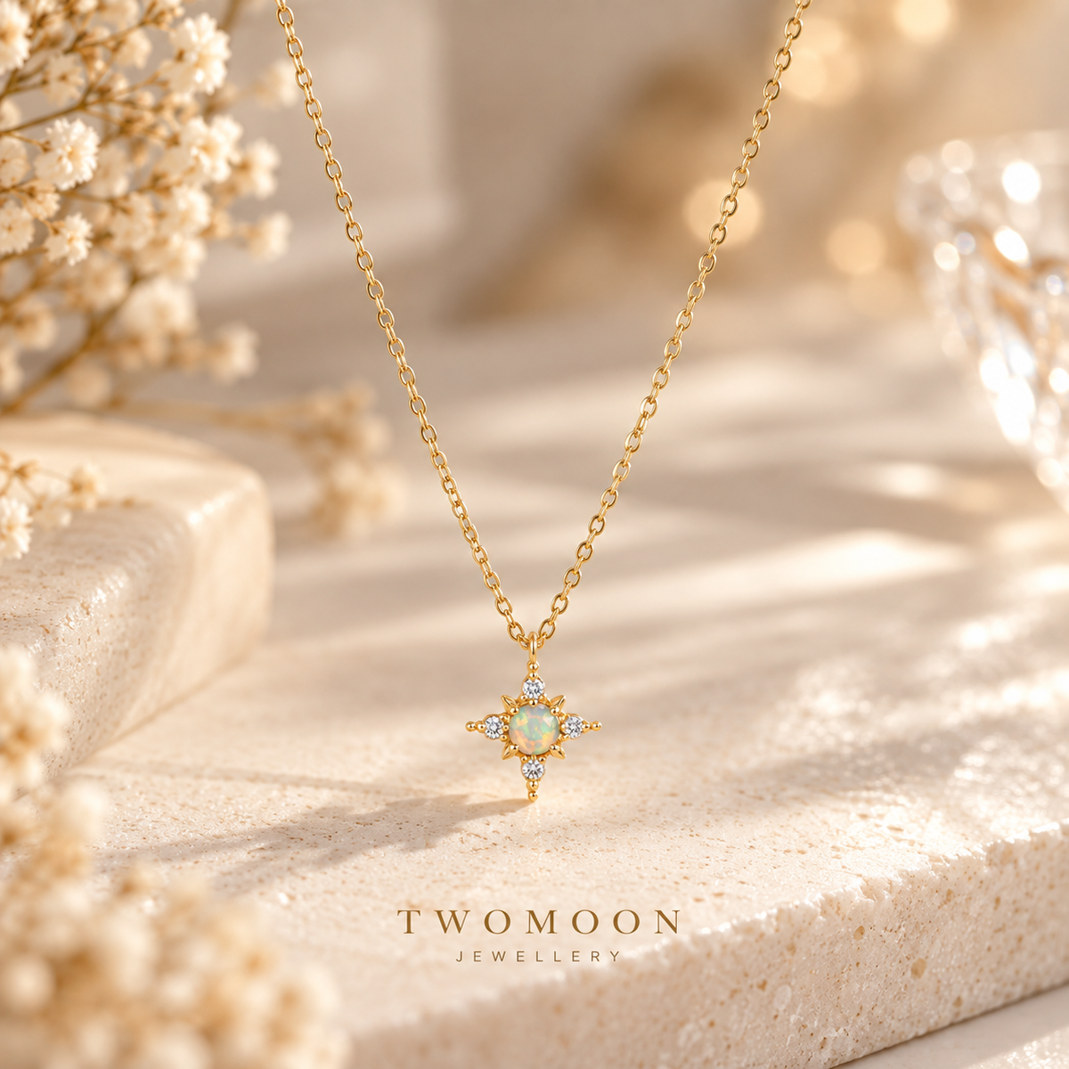 Opal Star Necklace