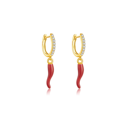 Chilli Pepper Sparkle Hoop Earring