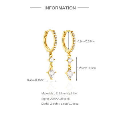 Crystal Drop Hoop Earrings