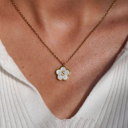 Letter Flower Necklace