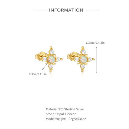 Opal Star Earrings