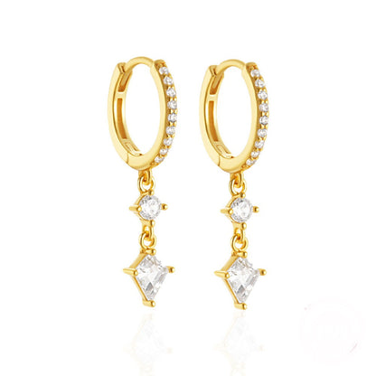 Crystal Drop Hoop Earrings