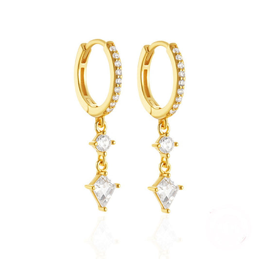 Crystal Drop Hoop Earrings