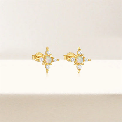 Opal Star Earrings