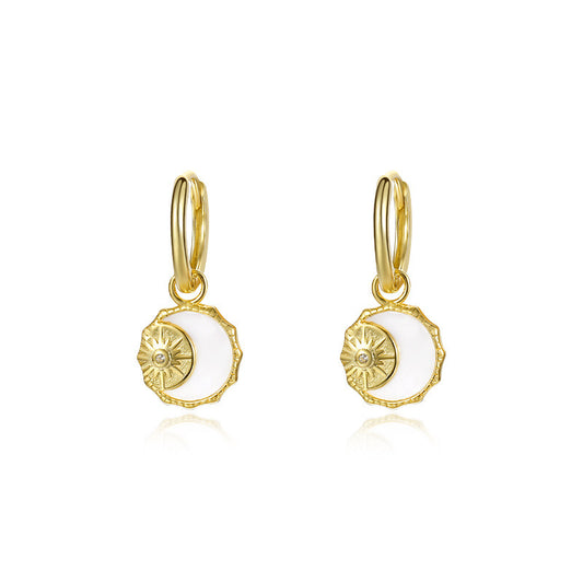 Golden Sunburst Hoop Earrings