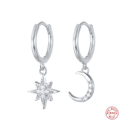 Moon Star Hoop Earrings