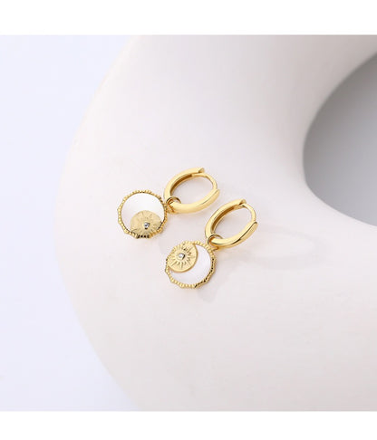 Golden Sunburst Hoop Earrings