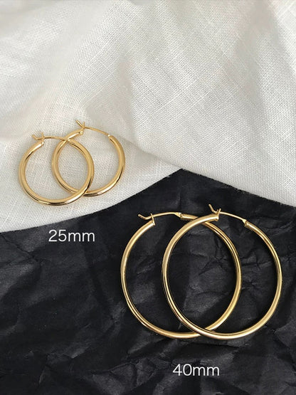 Round Hoop Earrings