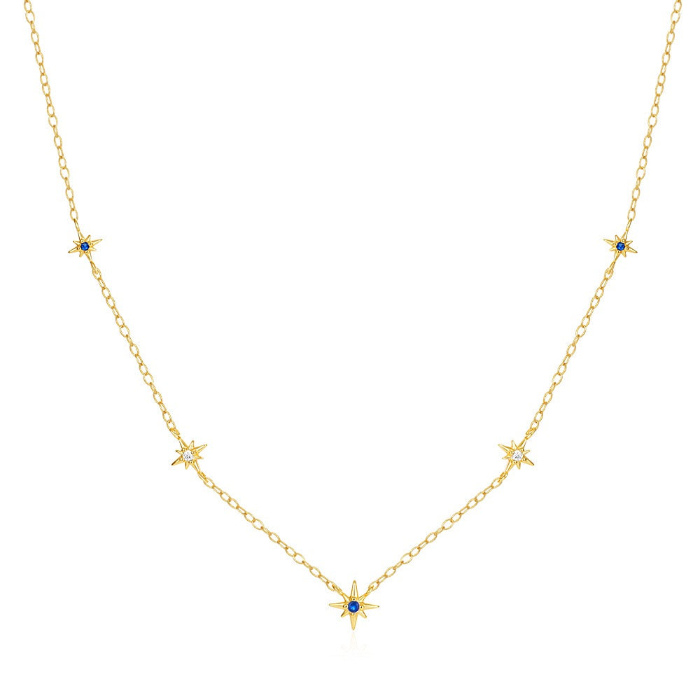 Twomoon Eight Awn star Necklace