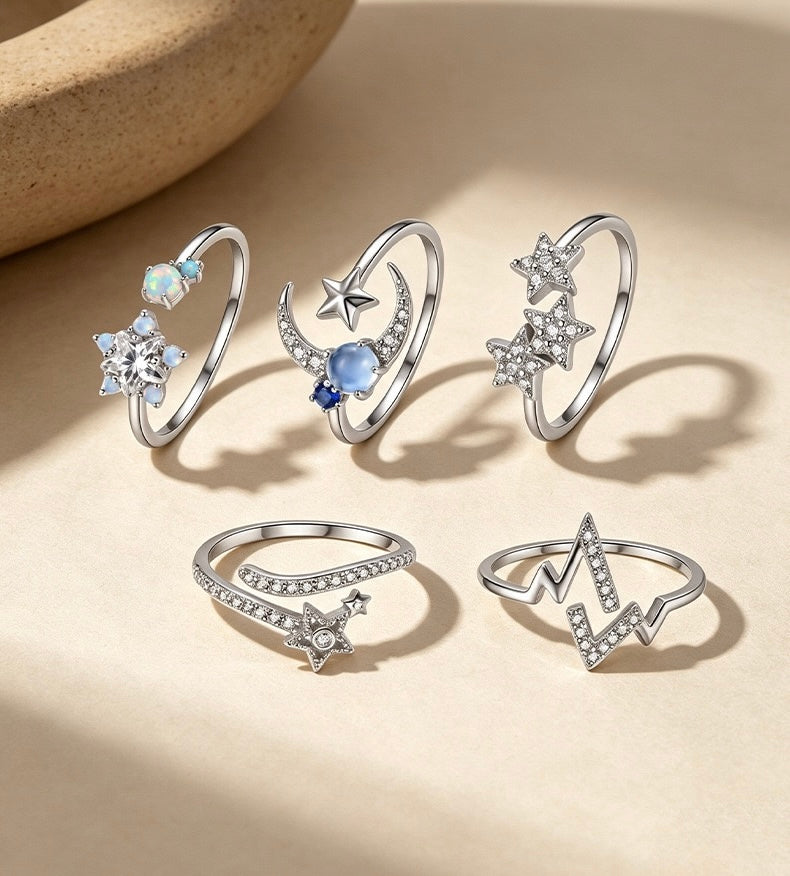 Celestial Moonlight Open Ring