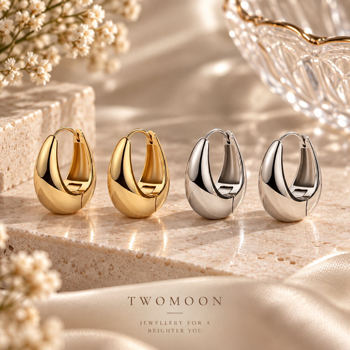 Water Drop Hoop Earrings