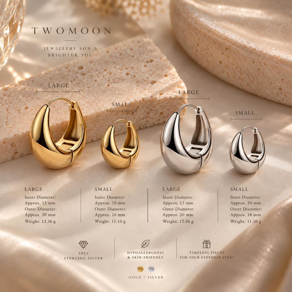 Water Drop Hoop Earrings