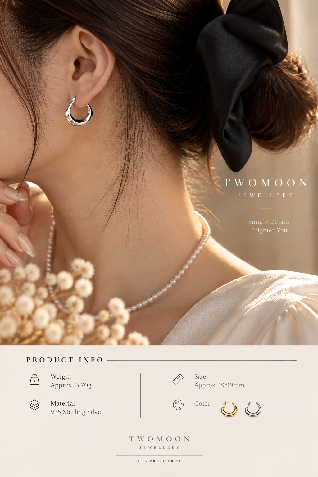 Moon Hoops Earrings