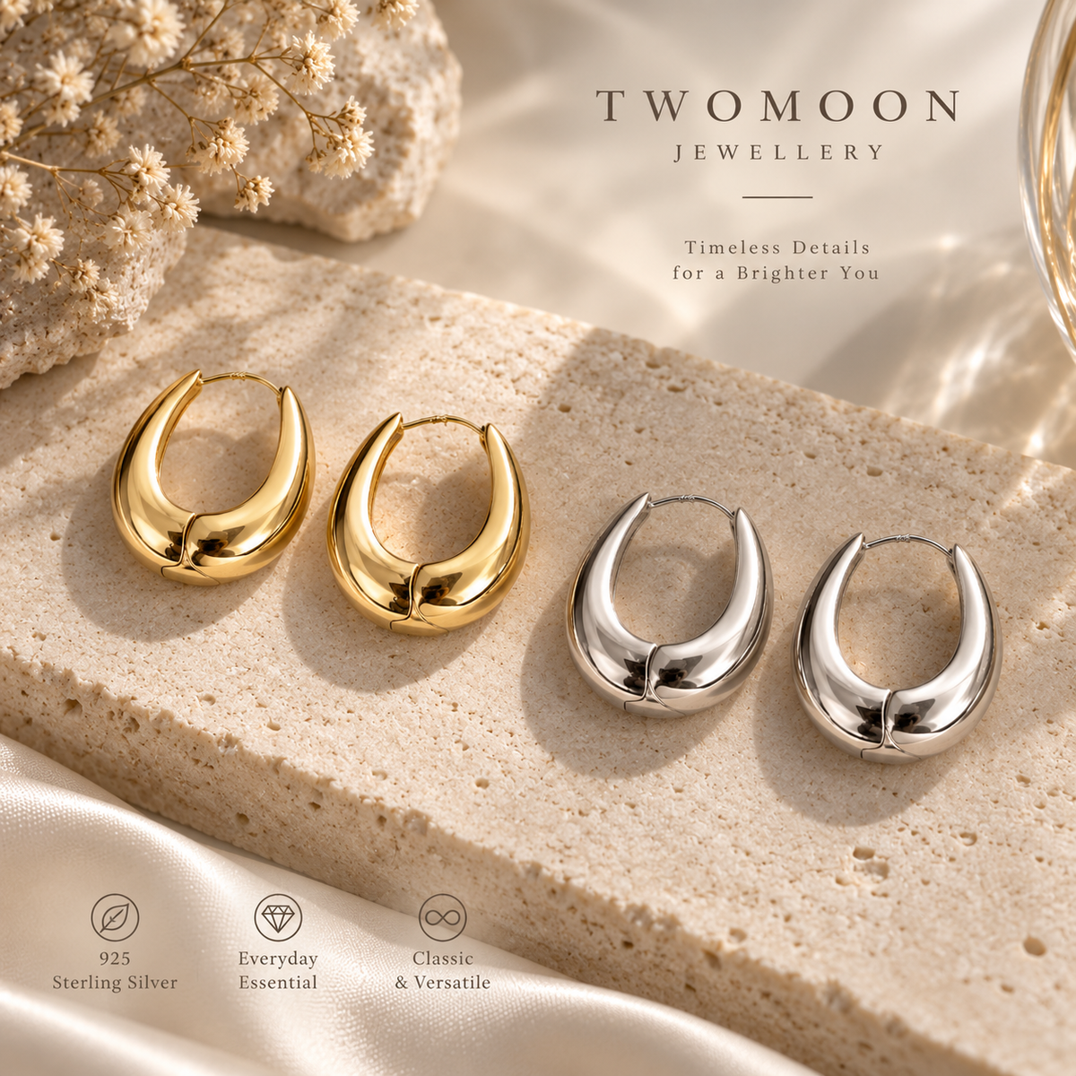 Water Drop Hoop Earrings