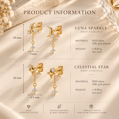 Luna Sparkle Drop Earrings