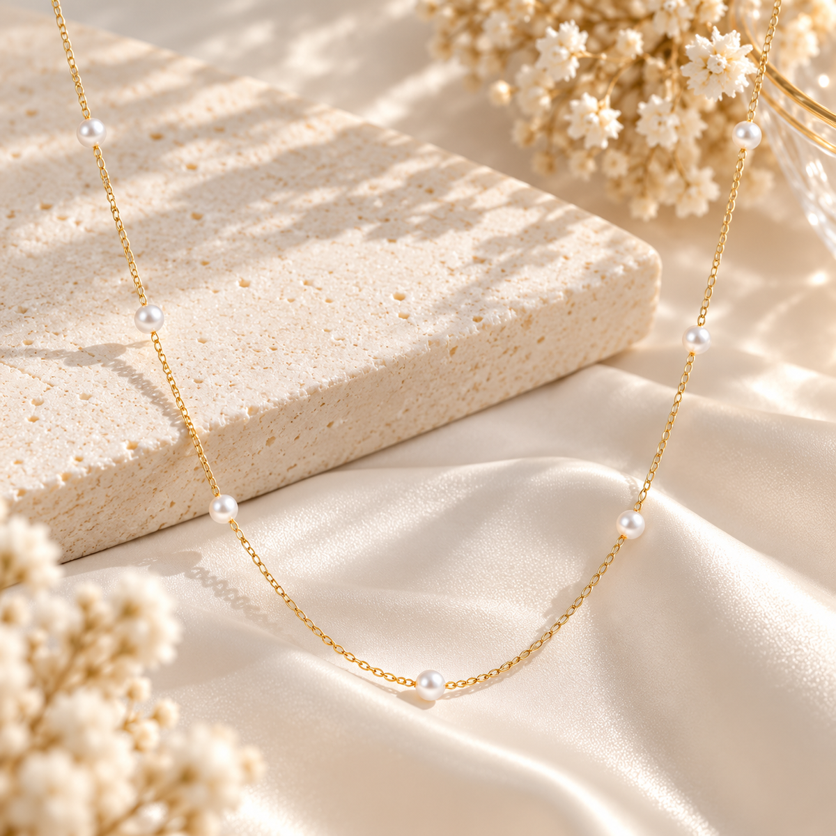 Snow Pearl Chain Necklace