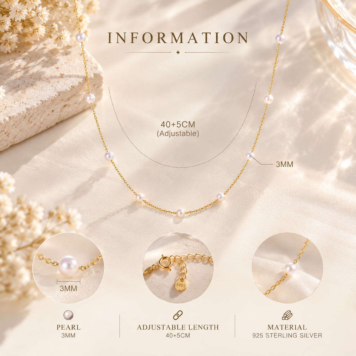 Snow Pearl Chain Necklace