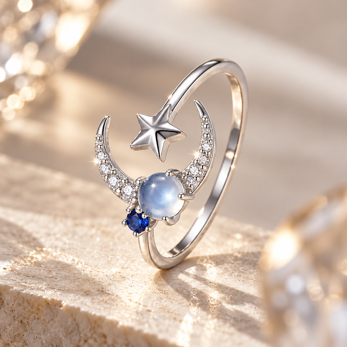 Celestial Moonlight Open Ring