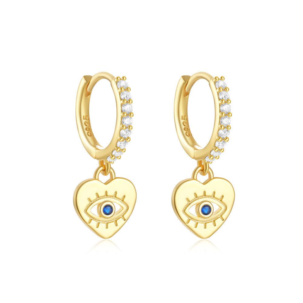 Evil eye Love Heart Earrings